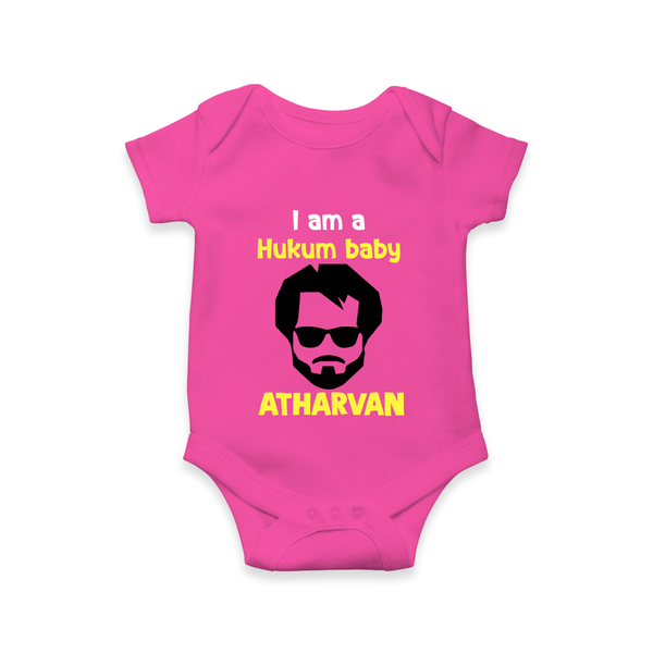 Hukum Baby Graphic Print Romper - HOT PINK - New Born (Chest 14")