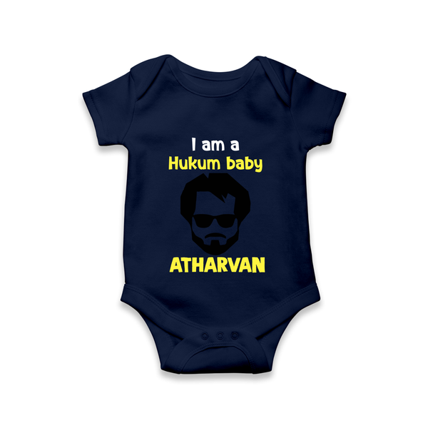 Hukum Baby Graphic Print Romper - NAVY BLUE - New Born (Chest 14")