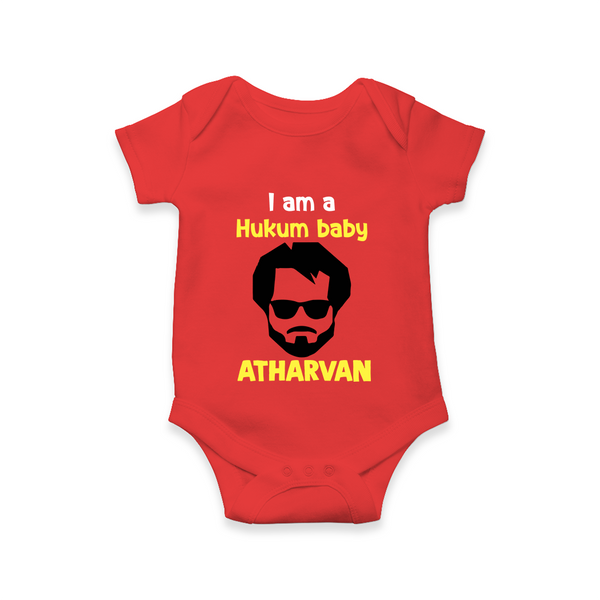 Hukum Baby Graphic Print Romper - RED - New Born (Chest 14")