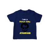 Hukum Baby Graphic Print T Shirt - NAVY BLUE - 0-5 Months Old (Chest 17")