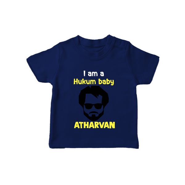 Hukum Baby Graphic Print T Shirt - NAVY BLUE - 0-5 Months Old (Chest 17")