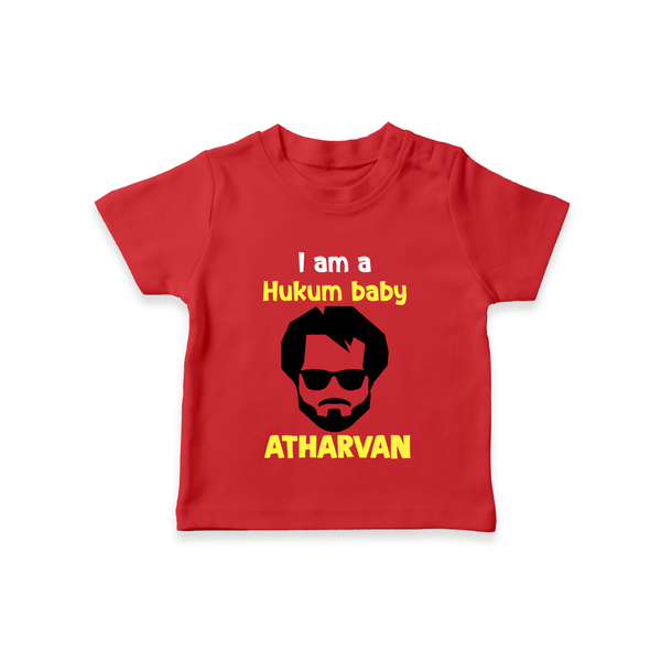 Hukum Baby Graphic Print T Shirt - RED - 0-5 Months Old (Chest 17")