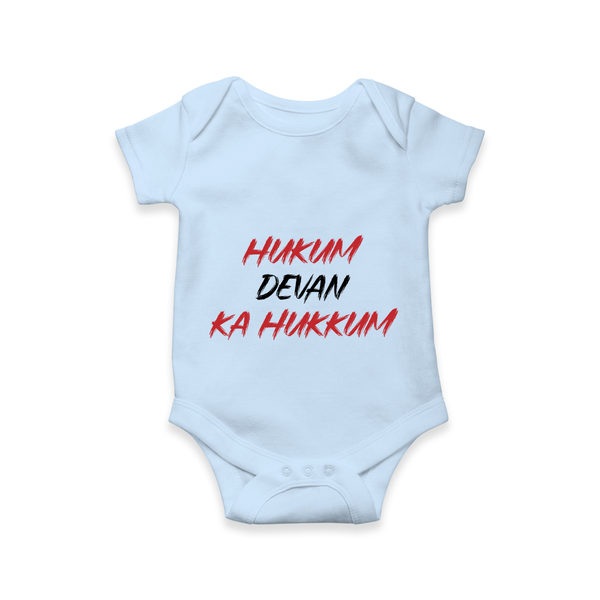Hukum Quote Print Baby Romper - BABY BLUE - New Born (Chest 14")