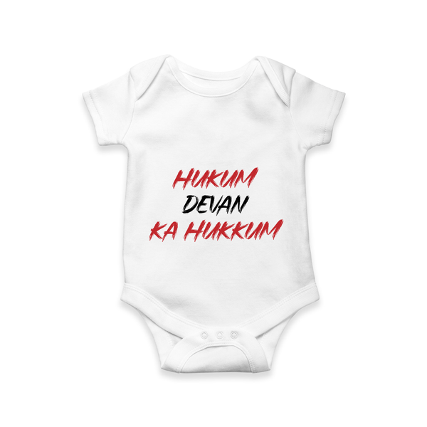 Hukum Quote Print Baby Romper - WHITE - New Born (Chest 14")