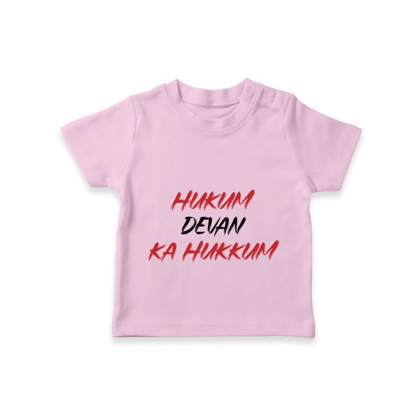Hukum Quote Print Baby T Shirt - BABY PINK - 0-5 Months Old (Chest 17")