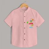 Tied With Love - Customised Shirt for kids - PEACH - 0 - 6 Months Old (Chest 23")