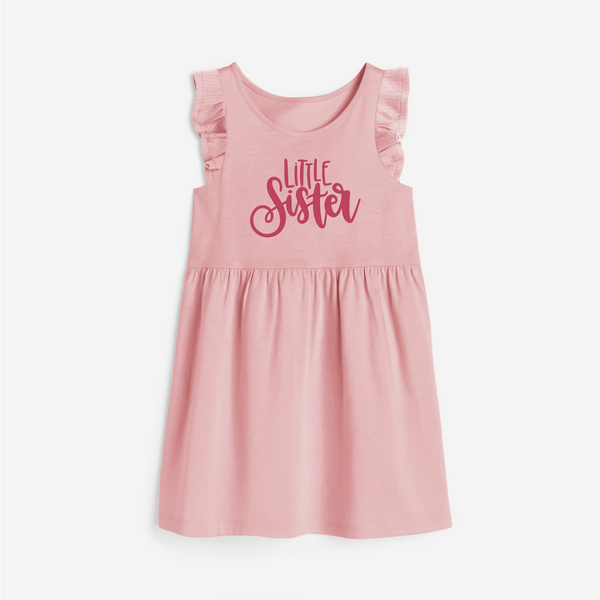 Little Sister Frock | Personalized Frock for Your Little Sister - BABY PINK - 1 - 2 Years Old (Chest 22" , Full Length 22")