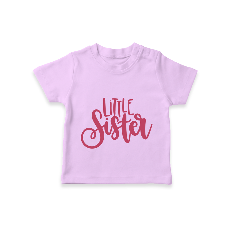 Little Sister T-shirt | Personalized T-shirt for Your Little Sister - LILAC - 0-5 Months Old (Chest 17")