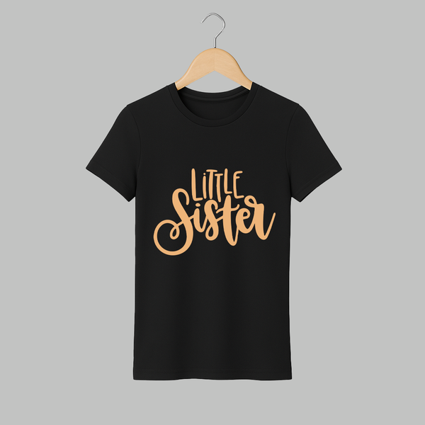 Little Sister Adult Tshirt | Personalized Adult Tshirt for Your Little Sister - BLACK - S (Chest 19")