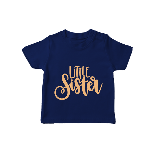 Little Sister T-shirt | Personalized T-shirt for Your Little Sister - NAVY BLUE - 0-5 Months Old (Chest 17")