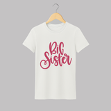Big Sister Adult Tshirt | Custom Adult Tshirt for the Big Sister - WHITE - S (Chest 19")