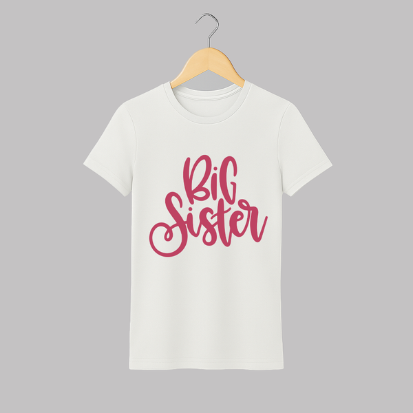 Big Sister Adult Tshirt | Custom Adult Tshirt for the Big Sister - WHITE - S (Chest 19")