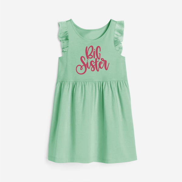 Big Sister Frock | Custom Frock for the Big Sister - MINT GREEN - 1 - 2 Years Old (Chest 22" , Full Length 22")