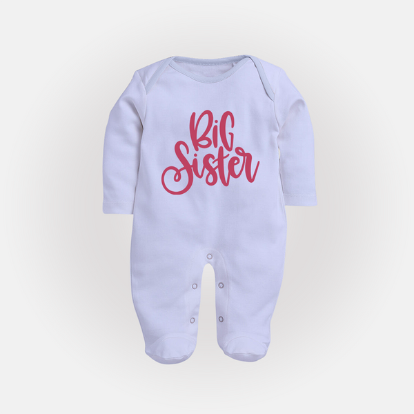 Big Sister Sleep suit | Custom Sleep suit for the Big Sister - BABY BLUE - New Born (Chest 7.5")
