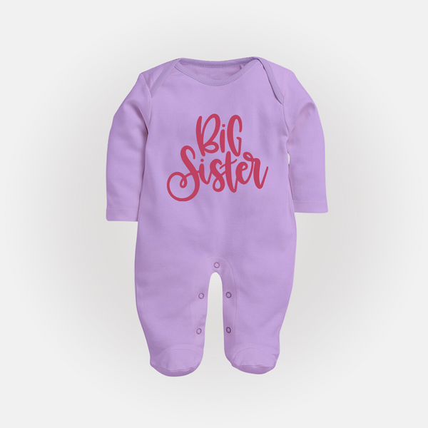 Big Sister Sleep suit | Custom Sleep suit for the Big Sister - LILAC - New Born (Chest 7.5")