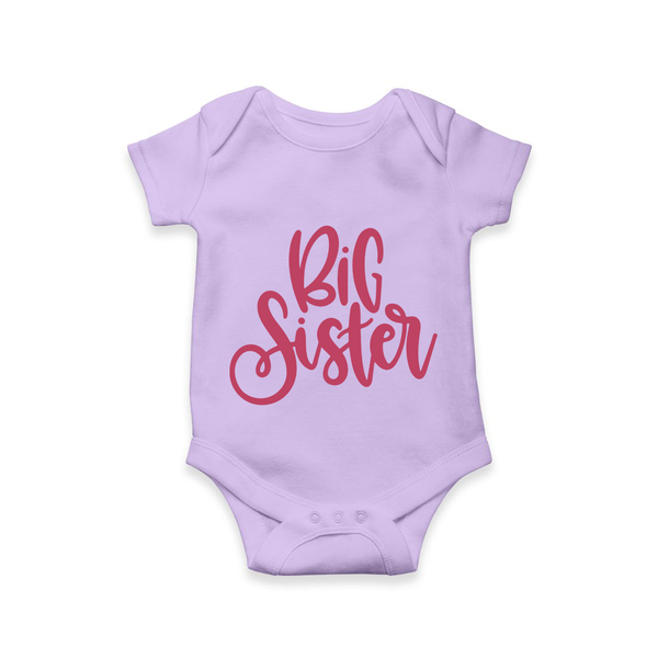 Big Sister Romper | Custom Romper for the Big Sister - LILAC - New Born (Chest 14")
