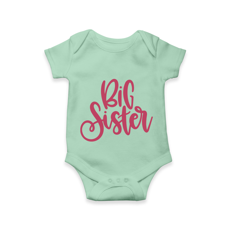 Big Sister Romper | Custom Romper for the Big Sister - MINT GREEN - New Born (Chest 14")