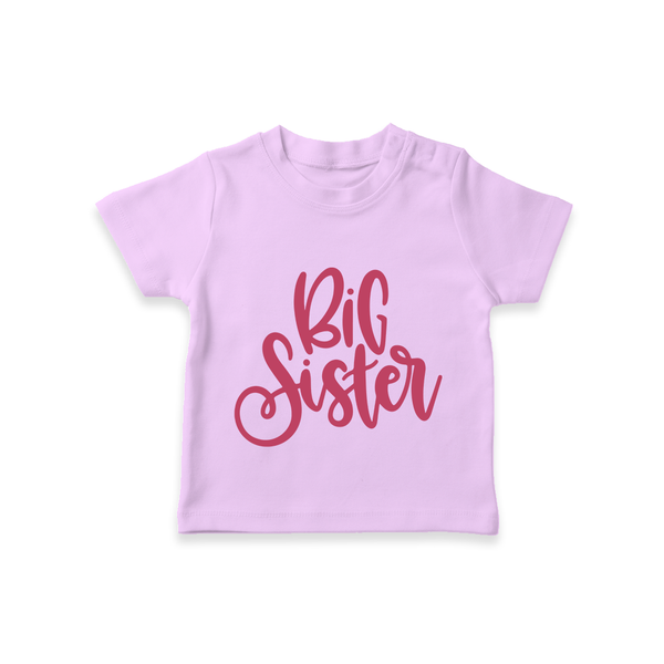 Big Sister T-shirt | Custom T-shirt for the Big Sister - LILAC - 0-5 Months Old (Chest 17")