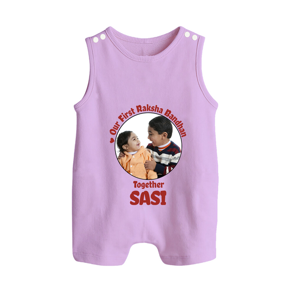First Raksha Bandhan Infant Button Romper - LILAC - New Born (Chest 18")