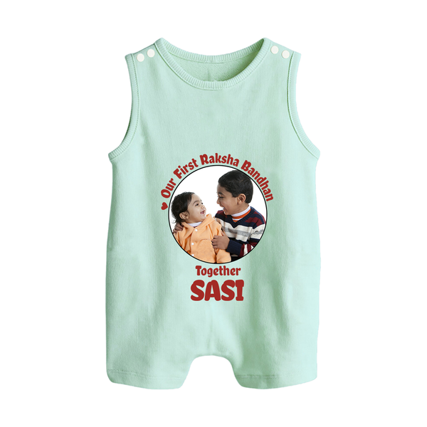First Raksha Bandhan Infant Button Romper - MINT GREEN - New Born (Chest 18")