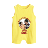 First Raksha Bandhan Infant Button Romper - PASTEL YELLOW - New Born (Chest 18")