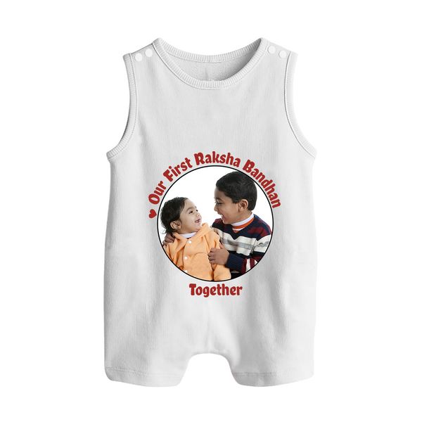 Our First Raksha Bandhan Romper Suit | Celebrate Sibling Love in Style - WHITE - 0 - 5 Months Old (Chest 18")