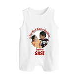 First Raksha Bandhan Infant Button Romper - WHITE - New Born (Chest 18")