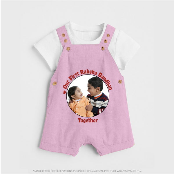 Our First Raksha Bandhan Dungaree | Celebrate Sibling Love in Style - BABY PINK - 0 - 5 Months Old (Chest 18")