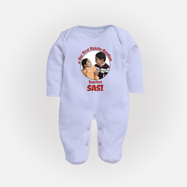 First Raksha Bandhan Infant Fullbody Suit - BABY BLUE - New Born (Chest 7.5")
