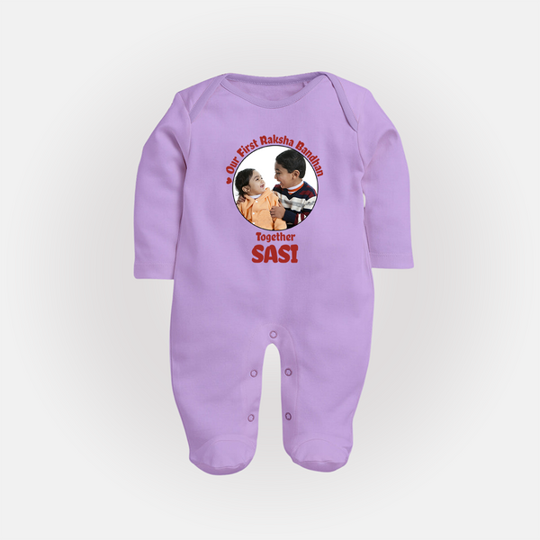 First Raksha Bandhan Infant Fullbody Suit - LILAC - New Born (Chest 7.5")