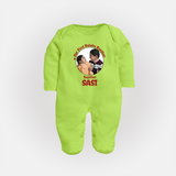 First Raksha Bandhan Infant Fullbody Suit - LIME GREEN - New Born (Chest 7.5")