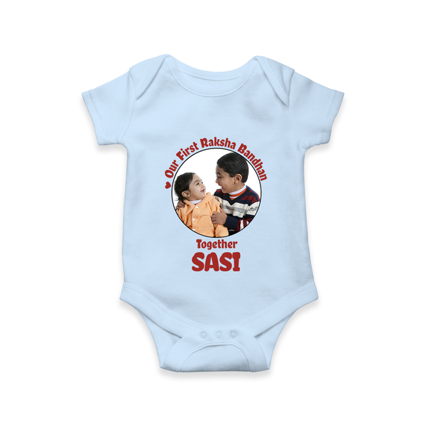First Raksha Bandhan Infant Romper - BABY BLUE - New Born (Chest 14")
