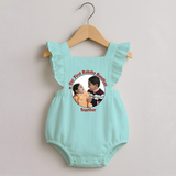Our First Raksha Bandhan Romper Frock | Celebrate Sibling Love in Style - MINT GREEN - 0 - 3 Months Old (Chest 19")