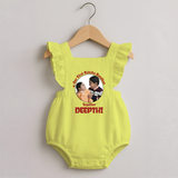 First Raksha Bandhan Infant Romper Frock - PASTEL YELLOW - 0 - 3 Months Old (Chest 19")