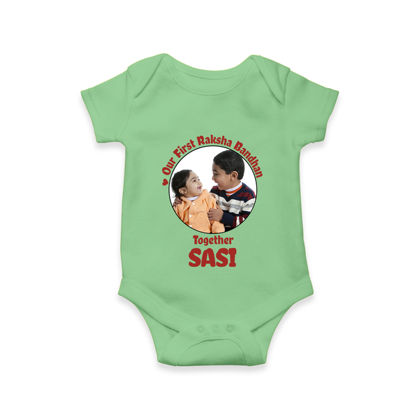 First Raksha Bandhan Infant Romper - GREEN - New Born (Chest 14")