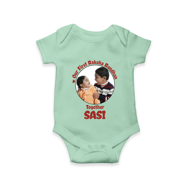 First Raksha Bandhan Infant Romper - MINT GREEN - New Born (Chest 14")