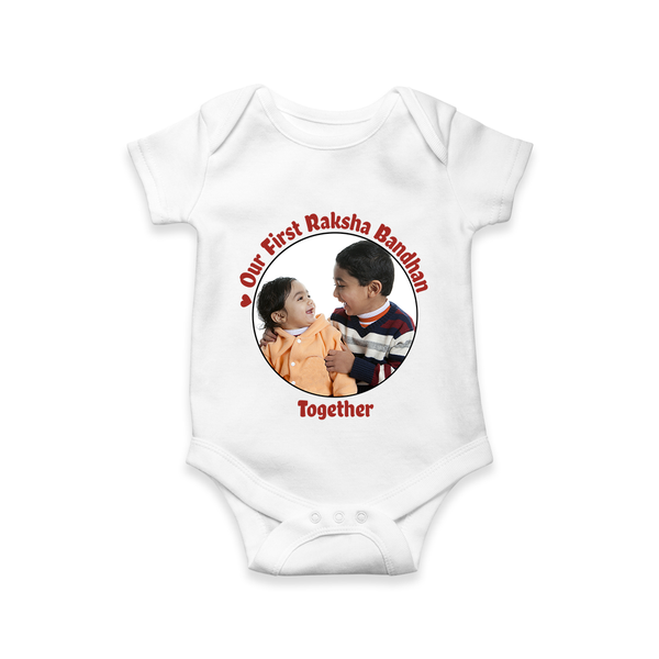 Our First Raksha Bandhan Romper | Celebrate Sibling Love in Style - WHITE - New Born (Chest 14")