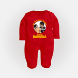 First Raksha Bandhan Infant Fullbody Suit - RED - New Born (Chest 7.5")