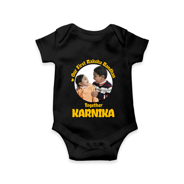 First Raksha Bandhan Infant Romper - BLACK - New Born (Chest 14")