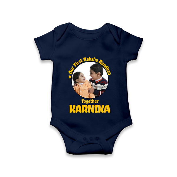 First Raksha Bandhan Infant Romper - NAVY BLUE - New Born (Chest 14")