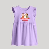 Baby’s First Rakhi Celebration Baby Frock  - LILAC - 0 - 3 Months Old (Chest 17")