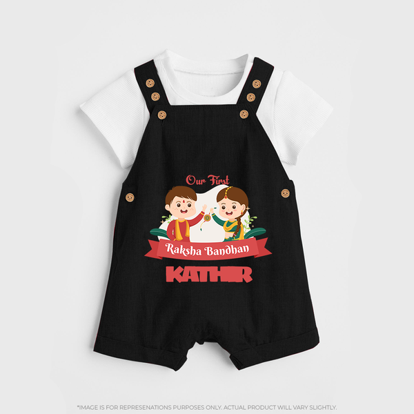 Baby’s First Rakhi Celebration Dungaree  - BLACK - 0 - 5 Months Old (Chest 18")