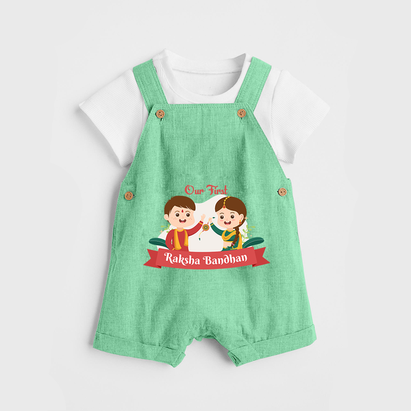 Matching Dungaree | Our First Rakhi Celebration Together - GREEN - 0 - 5 Months Old (Chest 18")