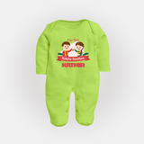 Baby’s First Rakhi Celebration Fullbody Suit  - LIME GREEN - New Born (Chest 7.5")