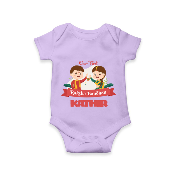 Baby’s First Rakhi Celebration Romper  - LILAC - New Born (Chest 14")