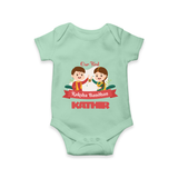 Baby’s First Rakhi Celebration Romper  - MINT GREEN - New Born (Chest 14")