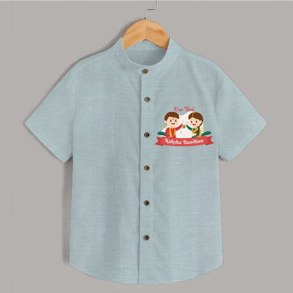 Matching Shirt | Our First Rakhi Celebration Together - ARCTIC BLUE - 0 - 6 Months Old (Chest 23")