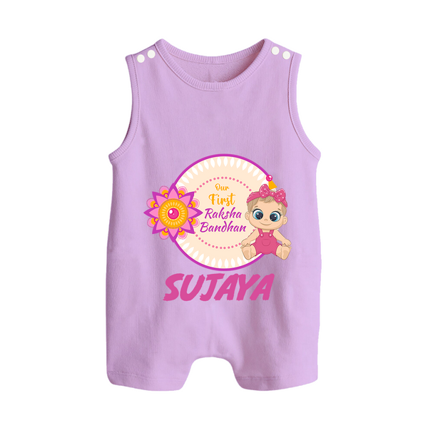 Infant First Raksha Bandhan Button Romper - LILAC - New Born (Chest 18")