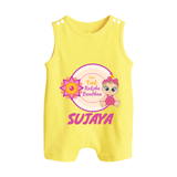 Infant First Raksha Bandhan Button Romper - PASTEL YELLOW - New Born (Chest 18")