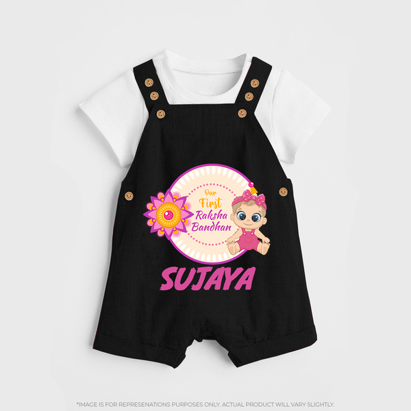 Infant First Raksha Bandhan Dungaree - BLACK - 0 - 5 Months Old (Chest 18")